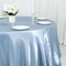 132" DUSTY BLUE Satin Round TABLECLOTH Wedding Party Table Linens